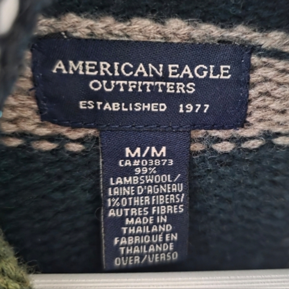 American Eagle M Y2K Preppy Rory Gilmore Striped Lambswool Knit Turtleneck - Picture 4 of 13